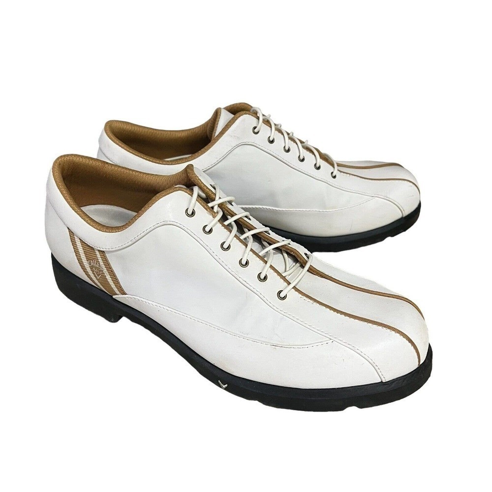 Callaway Vintage W349-20 Soft Spike Golf Shoes Womens Tan And White Size 9